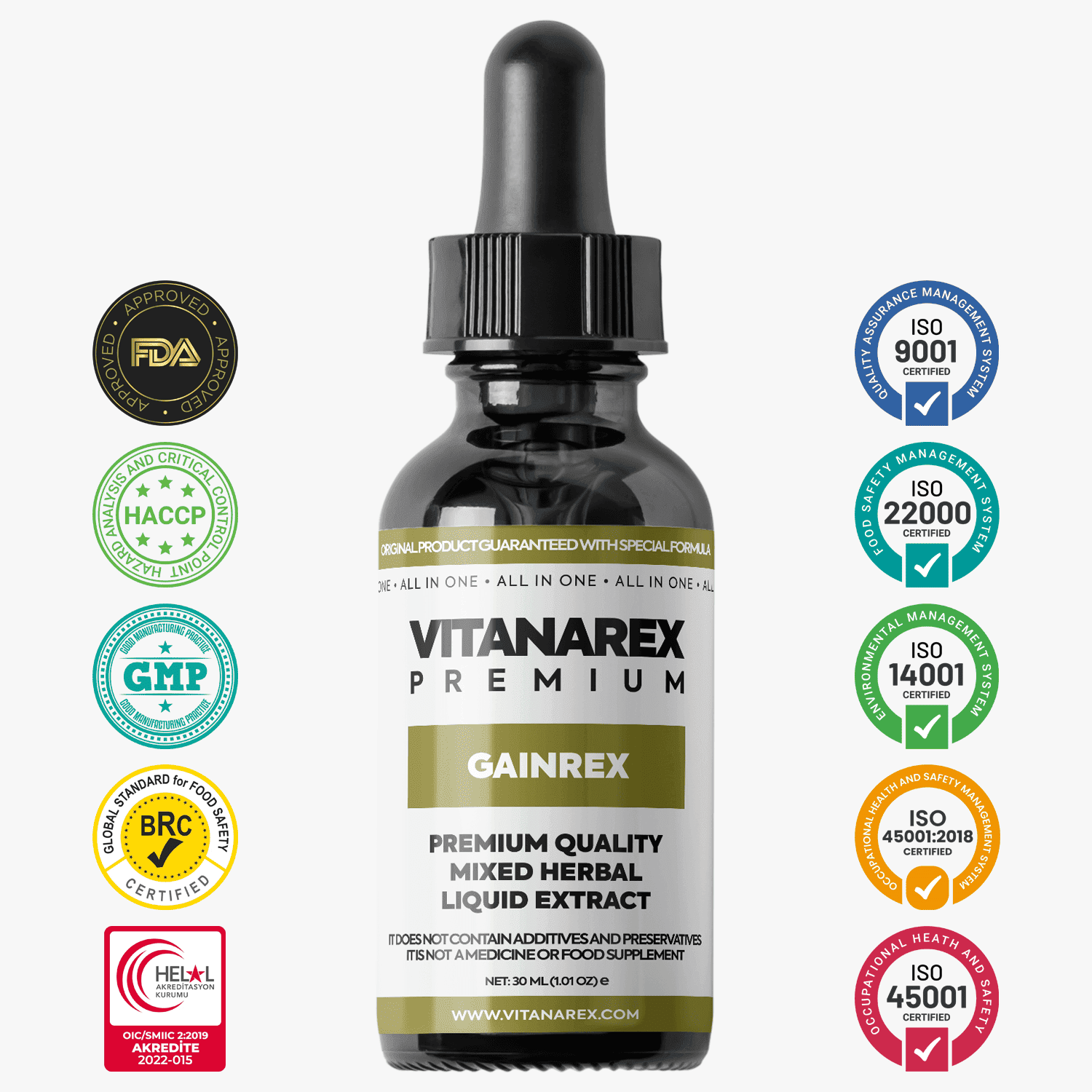 gainrex-premium-1 <b>Vitanarex Premium Gainrex Damla 30ML</b> </br></br>(Kilo Aldırıcı,İştahsızlık, Anoreksiya,İstifra İsteği, Yemek Yiyememe ve Bulantı) Tedavisi - Görsel 1