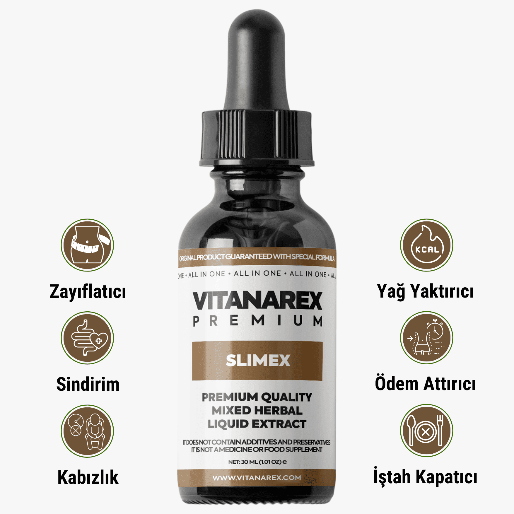 slimex-premium-1 <b>Vitanarex Premium Slimex Damla 30ML</b> </br></br>(Zayıflama,Ödem Atma, Yağ Yakma, Kilo Verme, İştah Kapatma, Kabızlık, Sindirim, Detox) Tedavisi - Görsel 1